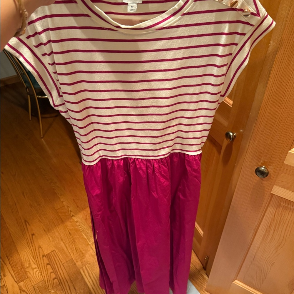 J. Crew women’s Dress in Pink and White Stripes